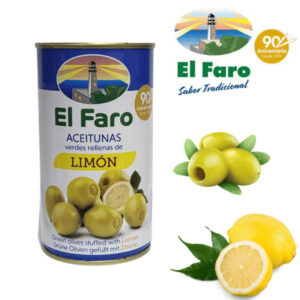 Oliwki El Faro zielone z pastą o smaku cytryny (370 ml) – Cytrusowe orzeźwienie na Twoim talerzu